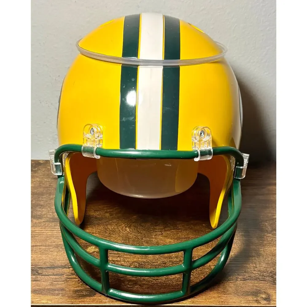 Vintage Green Bay Packers NFL Snack Helmet with Lid Super Bowl Chip & Dip